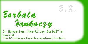 borbala hankoczy business card